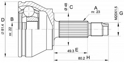 OPEN PARTS cvj515610 -  Шарнирный комплект, приводной вал